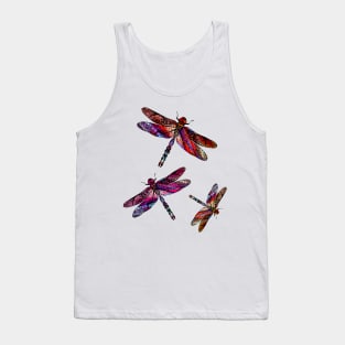 Ornate Dragon Fly Colorful Insect Illustration Tank Top